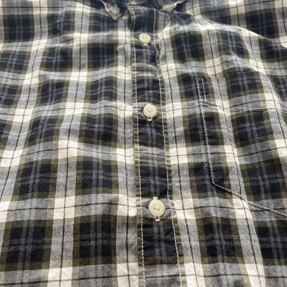 AMERICAN EAGLE Men's Casual Button Down Shirt Large‎ Green Grey Plaid - Picture 1 of 5